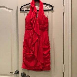 Hot orange - flamingo colored dress